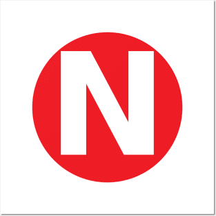 Letter N Big Red Dot Letters & Numbers Posters and Art